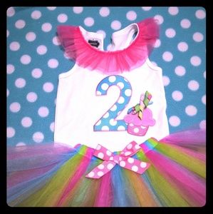 MudPie 2 years old bday outfit/tutu